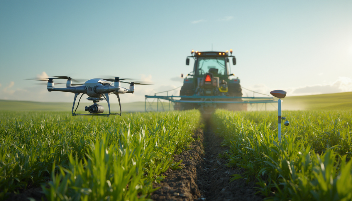 High-tech farming equipment like drones and GPS-equipped tractors