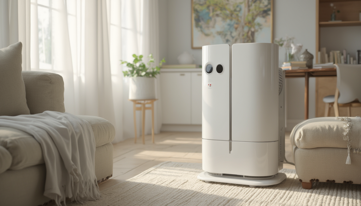 HEPA air purifier in a living room