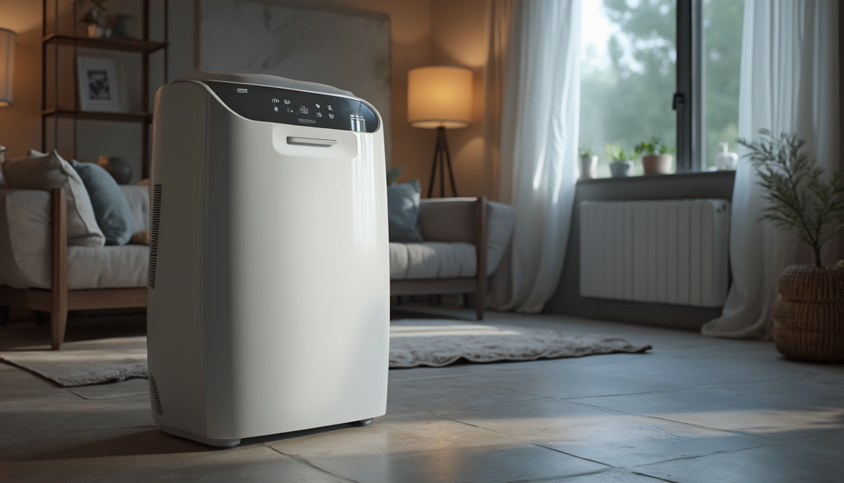 Dehumidifier working in a residential setting