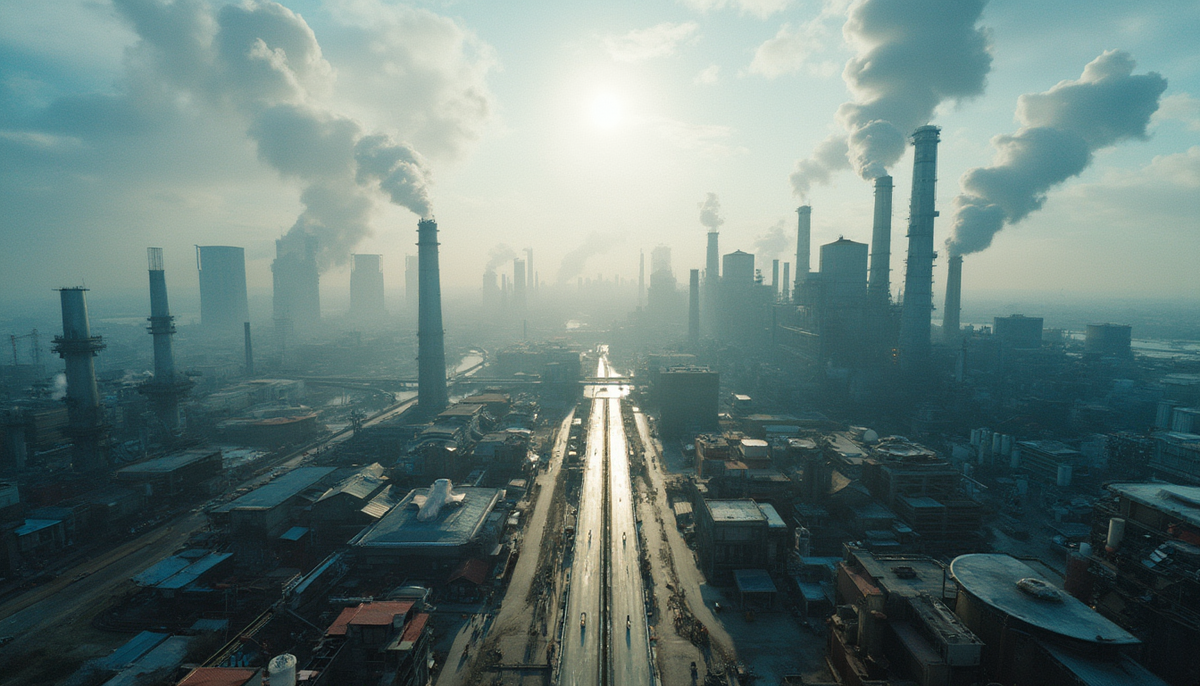 Industrial area emitting significant air pollution