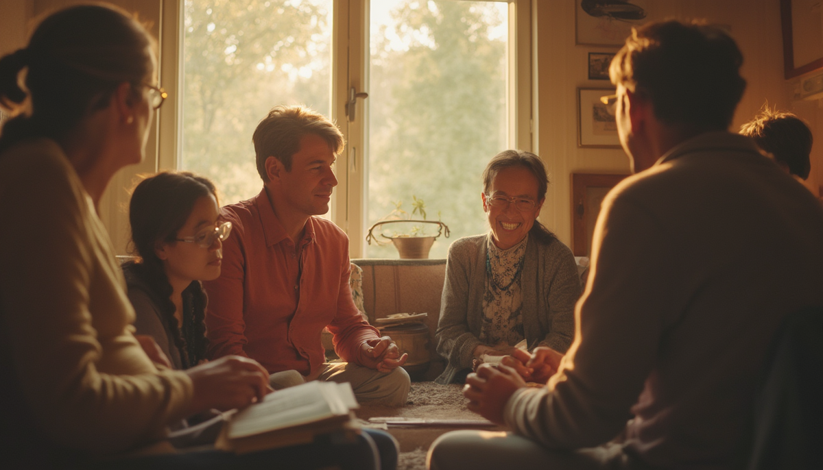 A community meeting discussing energy-efficient solutions at home